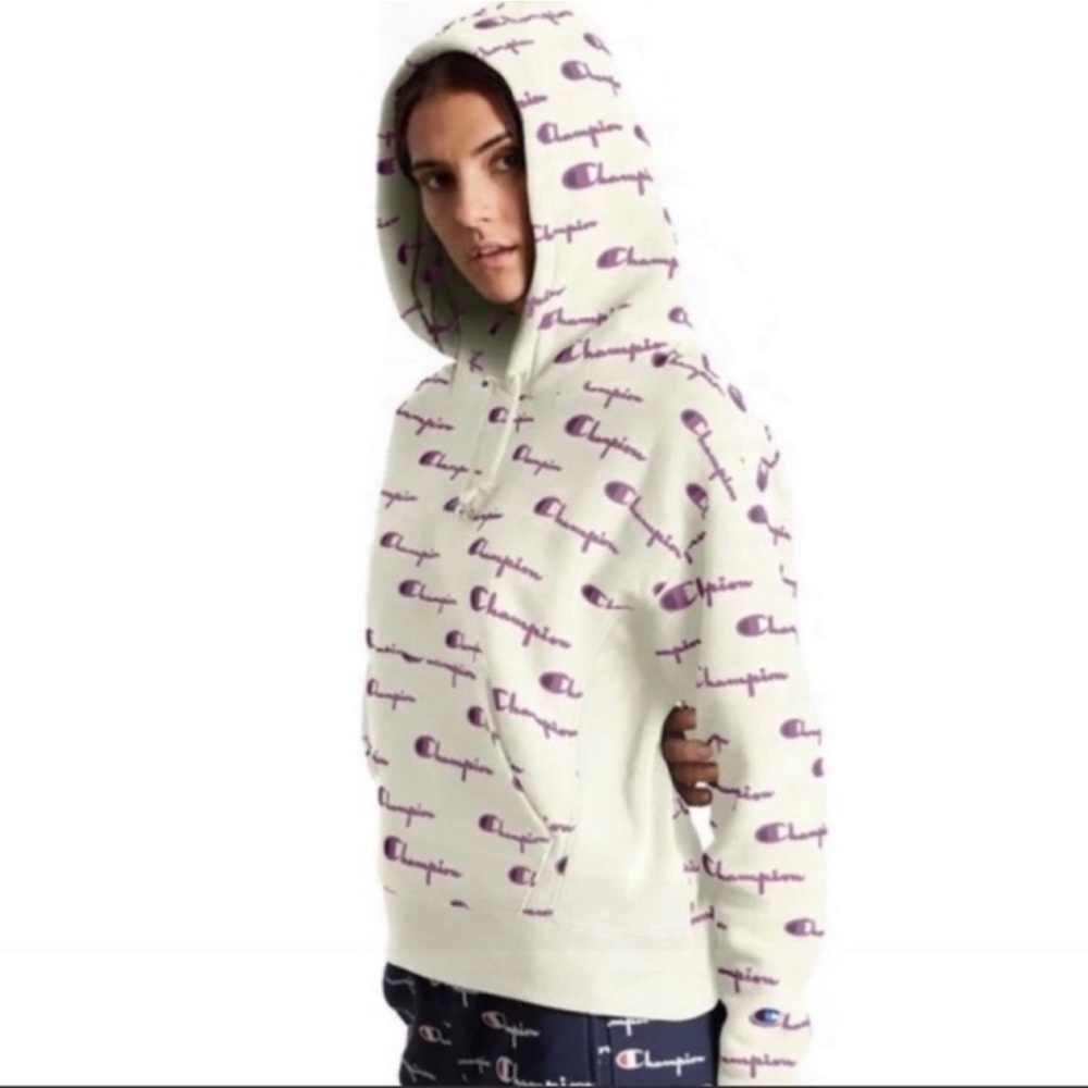 Champion Reverse Weave Allover Logo Hoodie